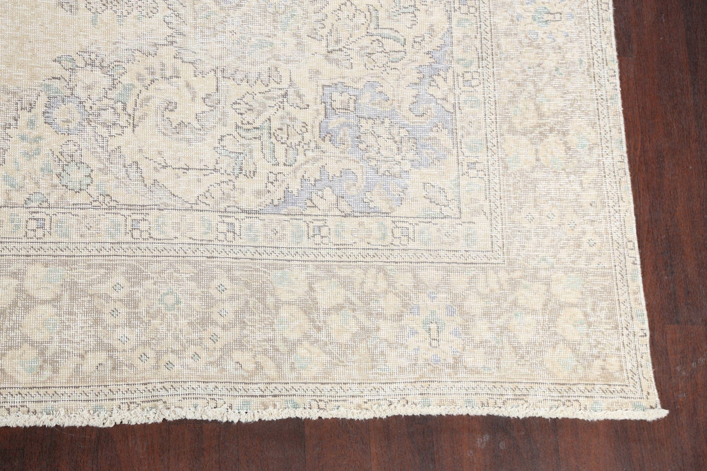 Muted Distressed Tabriz Persian Area Rug 10x13