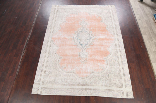 Muted Distressed Kerman Persian Area Rug 8x11