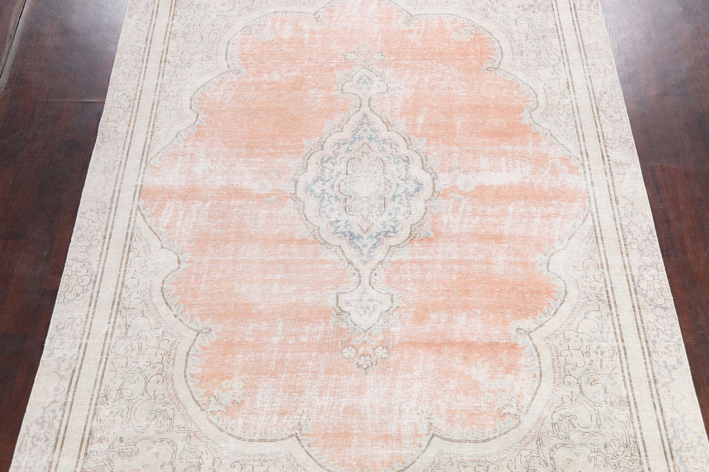 Muted Distressed Kerman Persian Area Rug 8x11