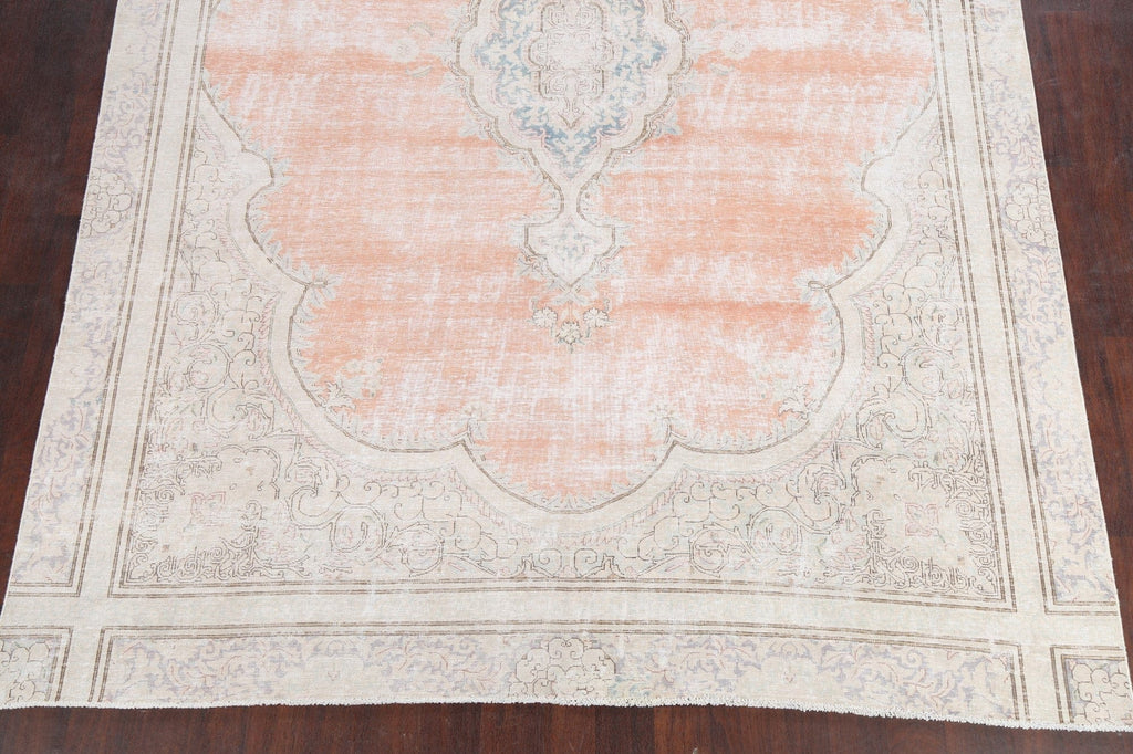 Muted Distressed Kerman Persian Area Rug 8x11