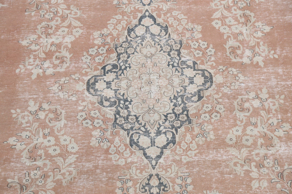 Muted Distressed Kerman Persian Area Rug 10x13