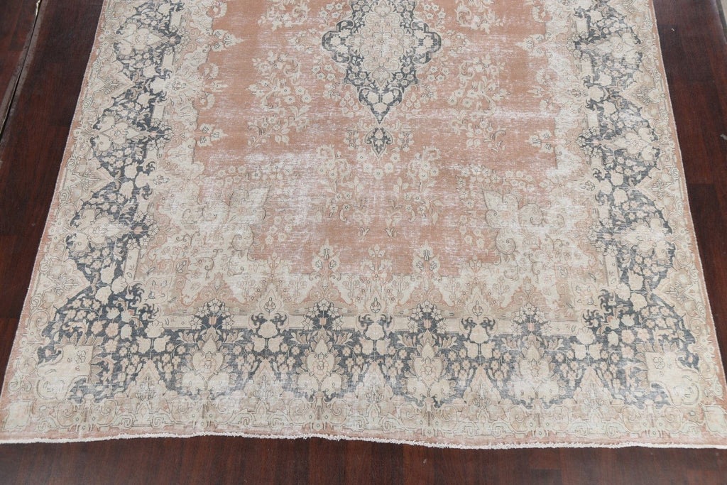 Muted Distressed Kerman Persian Area Rug 10x13