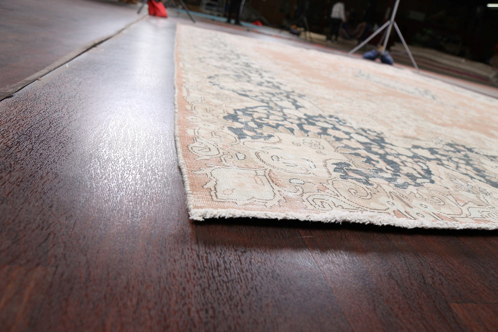 Muted Distressed Kerman Persian Area Rug 10x13