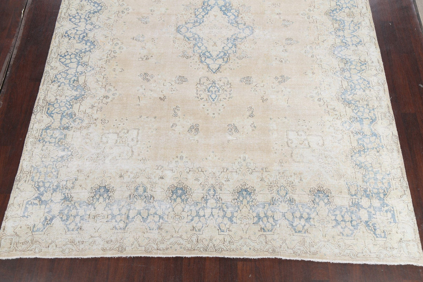 Muted Distressed Kerman Persian Area Rug 10x13