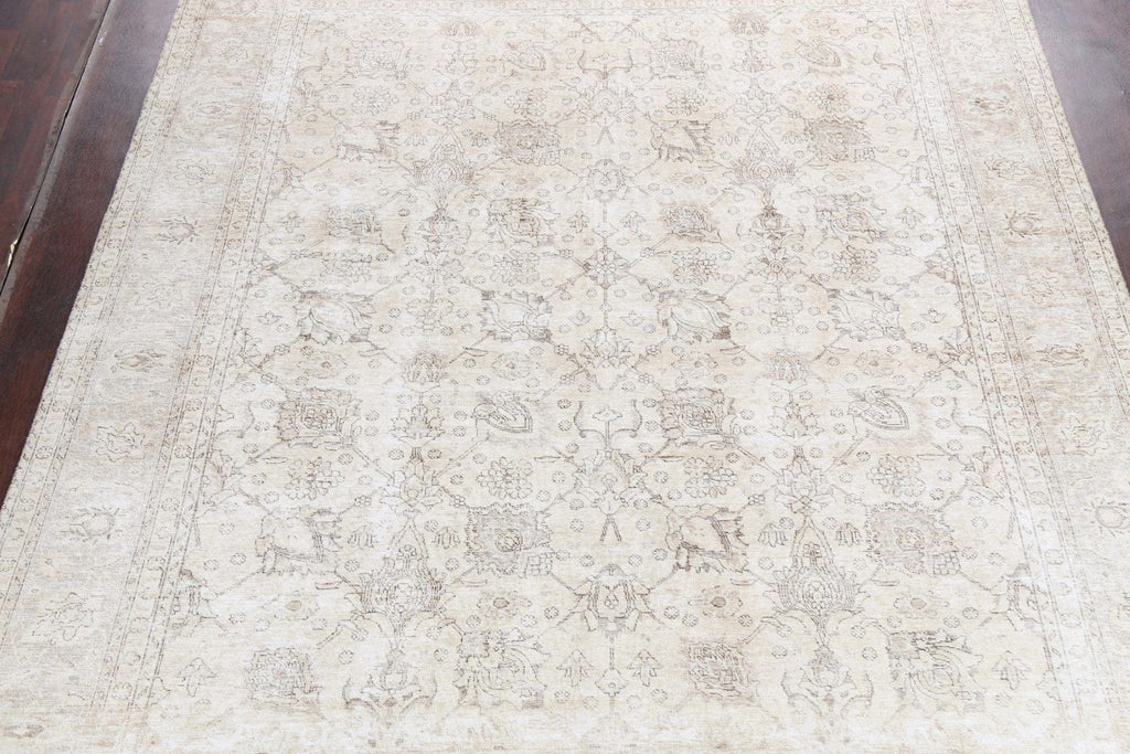 Muted Distressed Tabriz Persian Area Rug 10x12