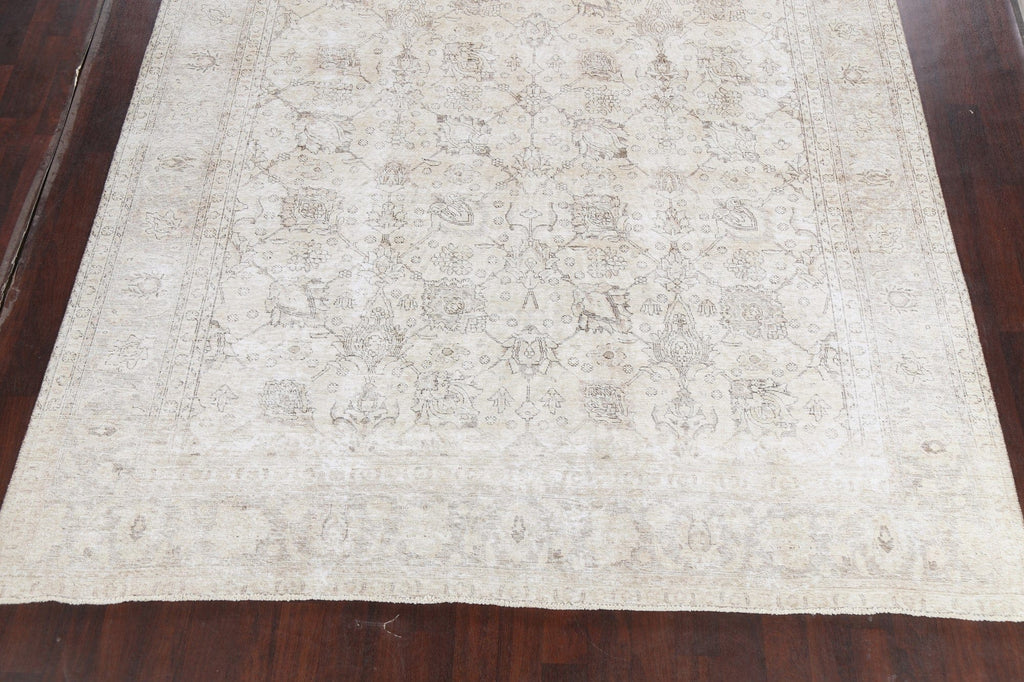 Muted Distressed Tabriz Persian Area Rug 10x12