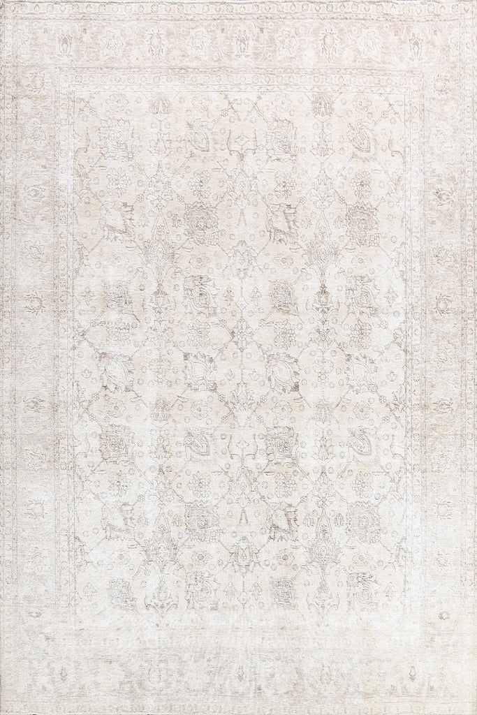 Muted Distressed Tabriz Persian Area Rug 10x12