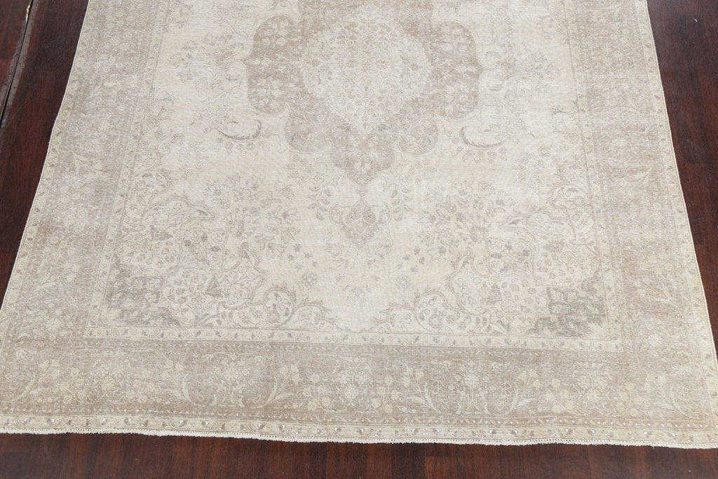 Muted Distressed Tabriz Persian Area Rug 10x12