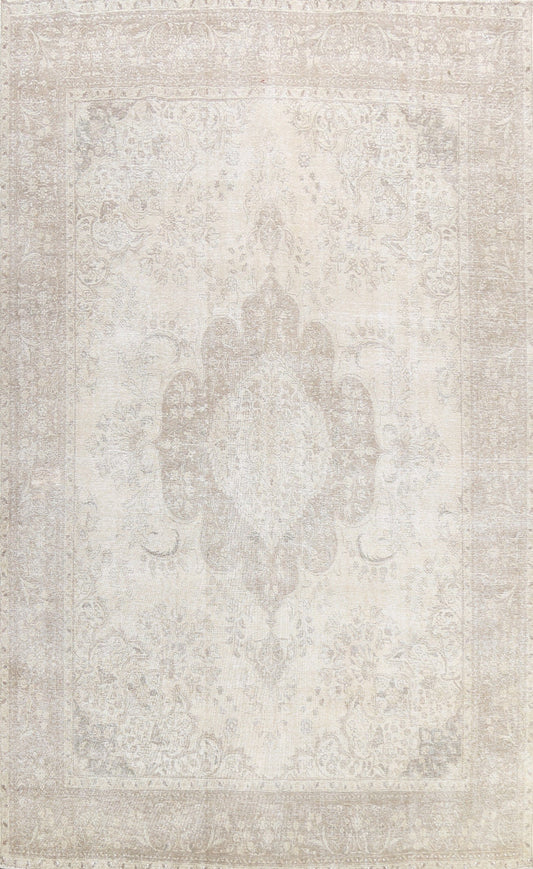 Muted Distressed Tabriz Persian Area Rug 10x12