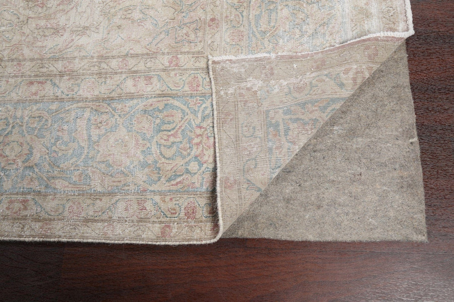 Muted Distressed Kerman Persian Area Rug 9x13