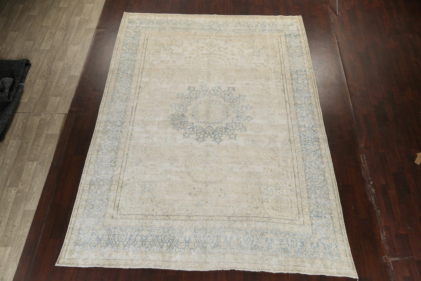 Muted Distressed Kerman Persian Area Rug 10x13