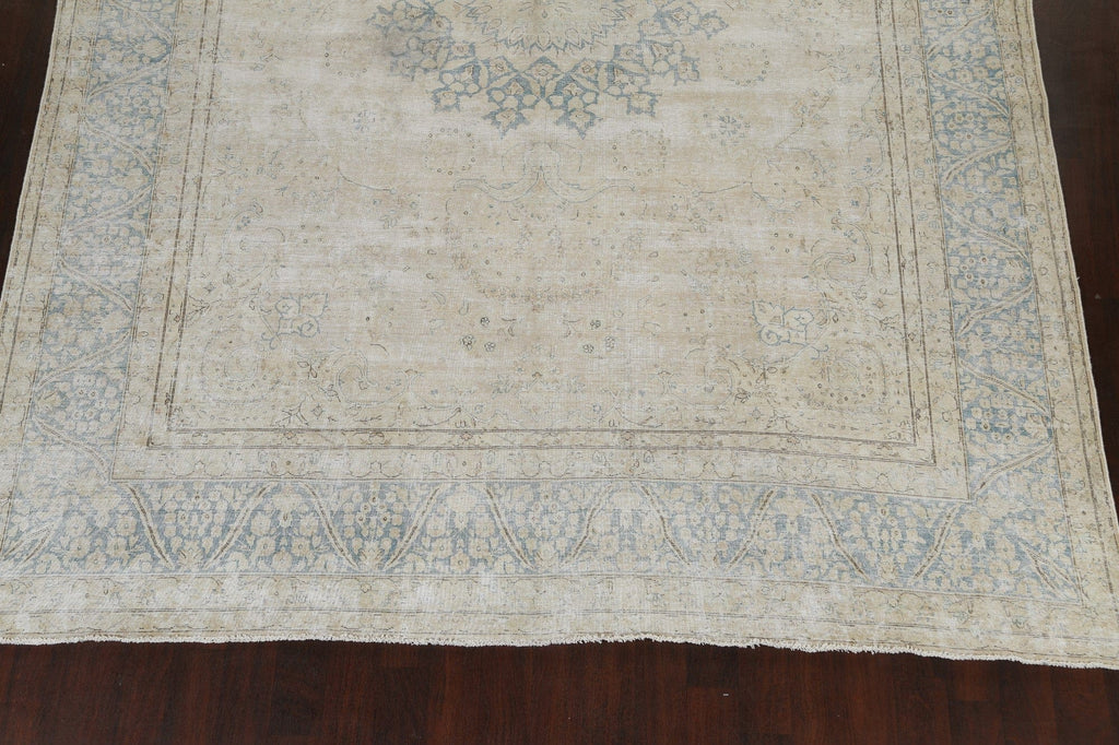 Muted Distressed Kerman Persian Area Rug 10x13