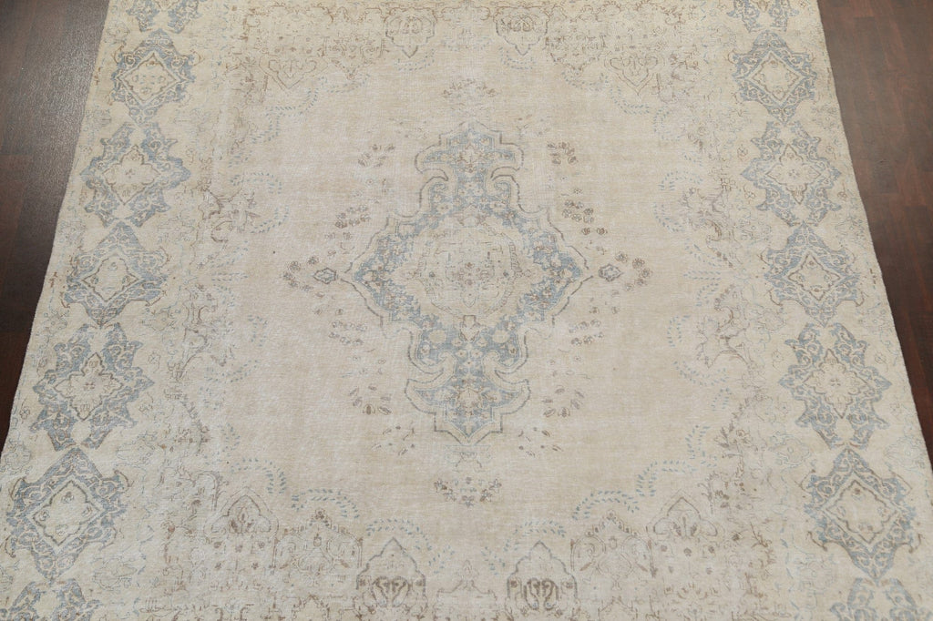 Muted Distressed Kerman Persian Area Rug 10x13