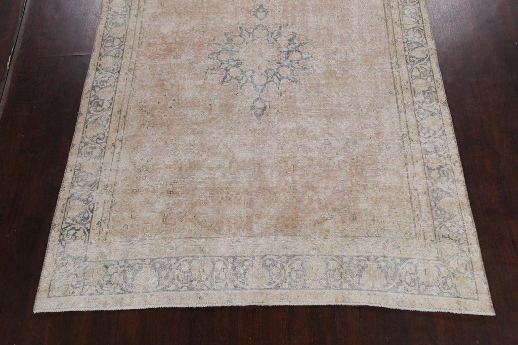 Muted Distressed Kerman Persian Area Rug 8x11