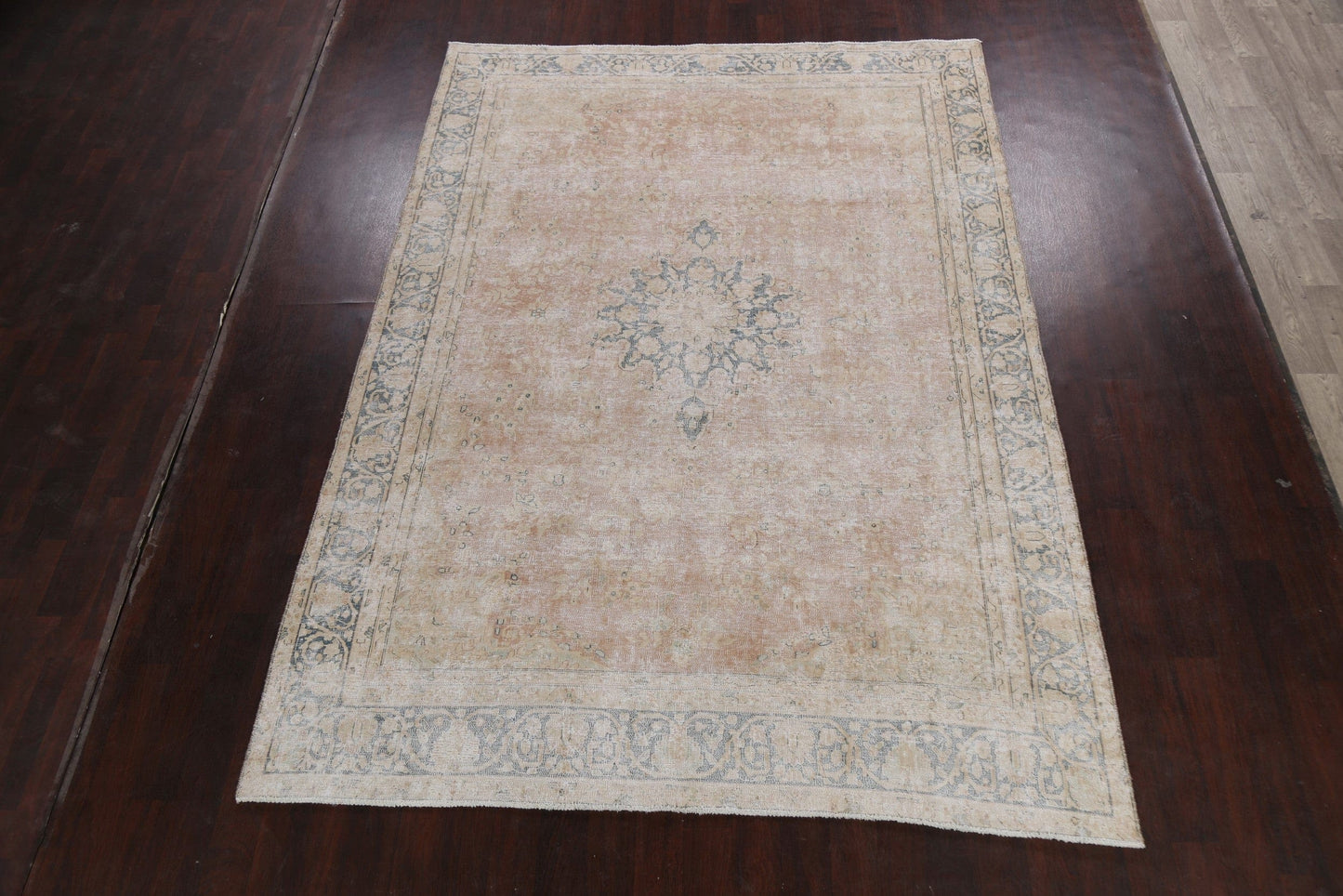 Muted Distressed Kerman Persian Area Rug 8x11