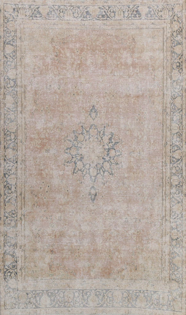 Muted Distressed Kerman Persian Area Rug 8x11