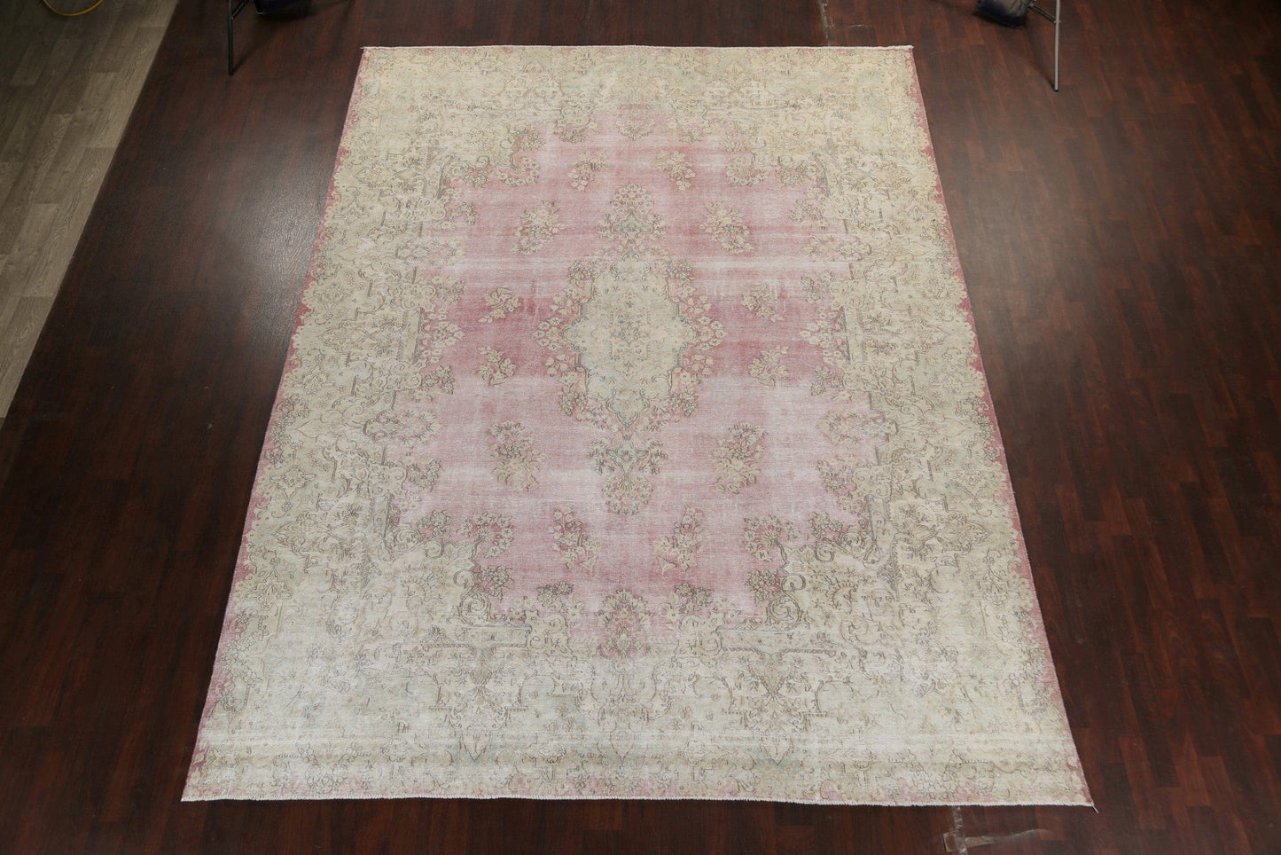 Muted Distressed Kerman Persian Area Rug 10x13