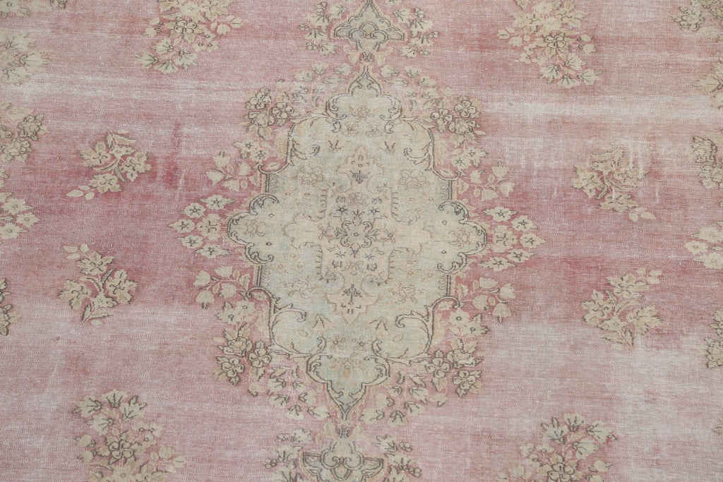 Muted Distressed Kerman Persian Area Rug 10x13