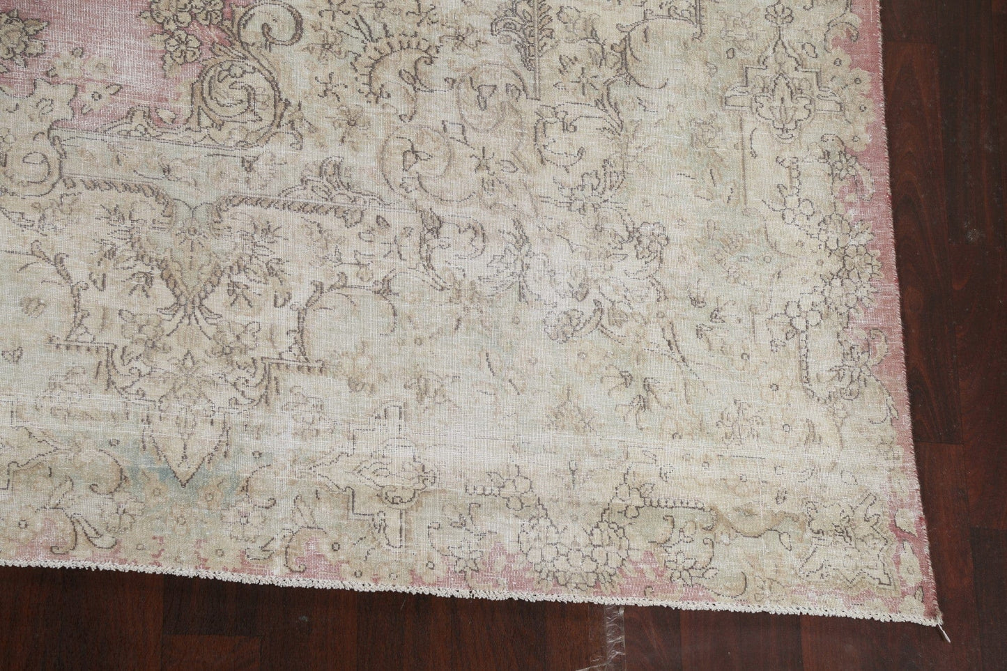 Muted Distressed Kerman Persian Area Rug 10x13