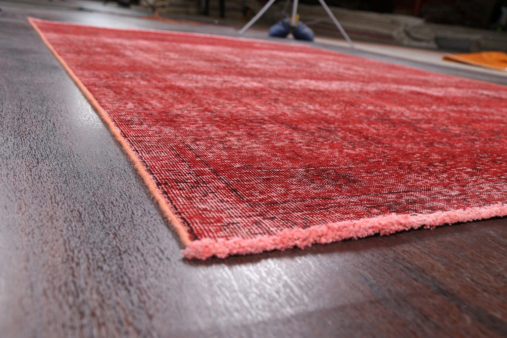 Distressed Over-dyed Tabriz Persian Area Rug 6x9