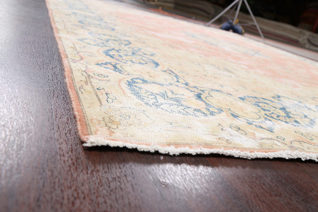 Muted Distressed Kerman Persian Area Rug 10x13