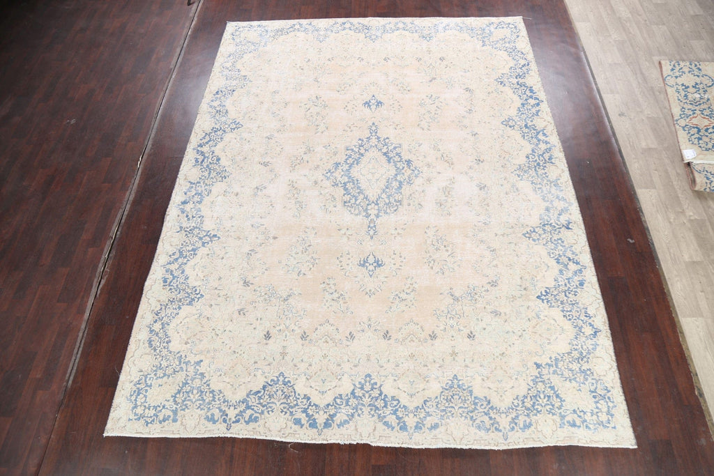 Muted Distressed Kerman Persian Area Rug 10x12