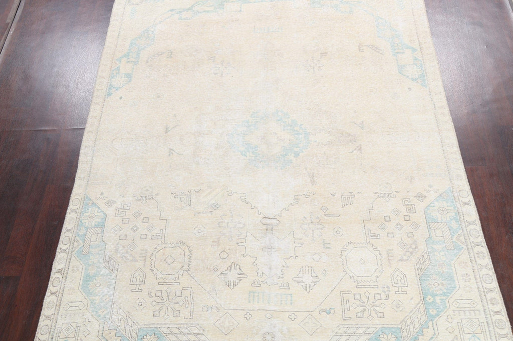 Muted Distressed Tabriz Persian Area Rug 8x11