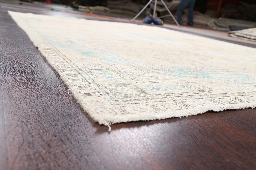 Muted Distressed Tabriz Persian Area Rug 8x11