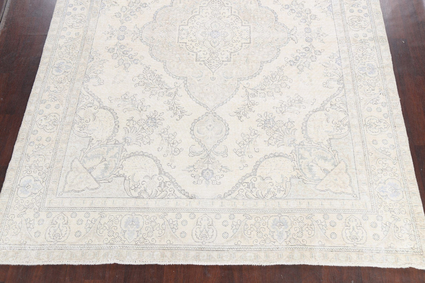 Muted Distressed Tabriz Persian Area Rug 9x13