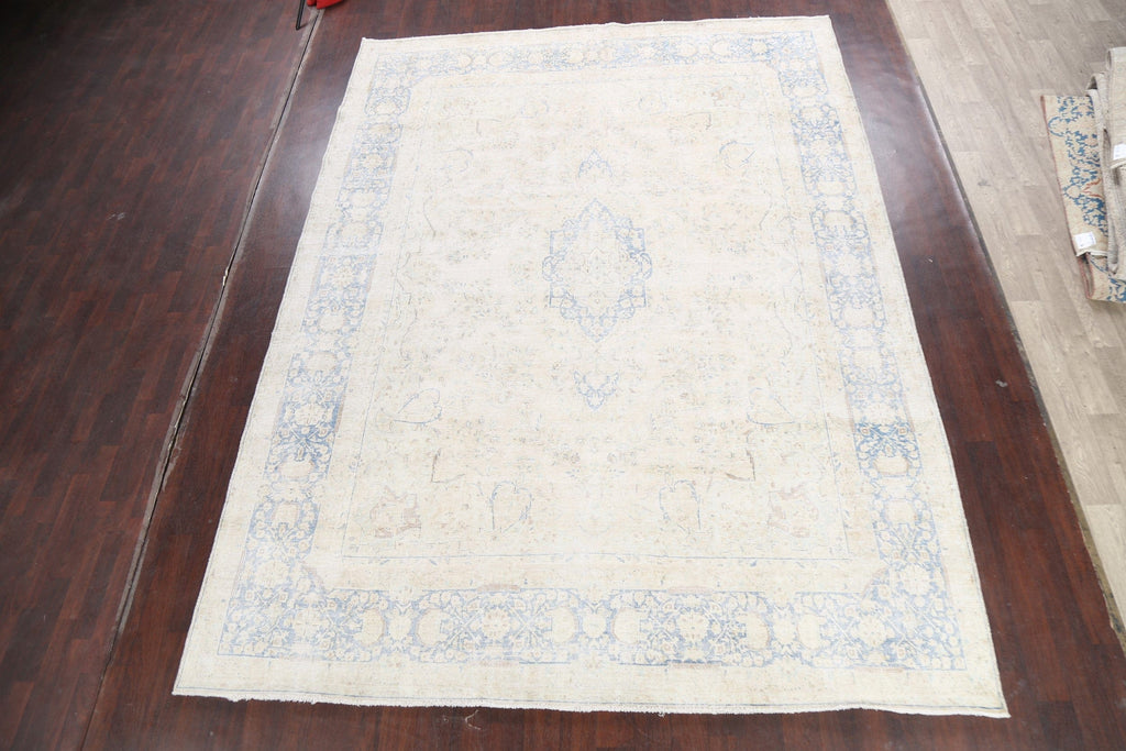 Muted Distressed Kerman Persian Area Rug 10x13