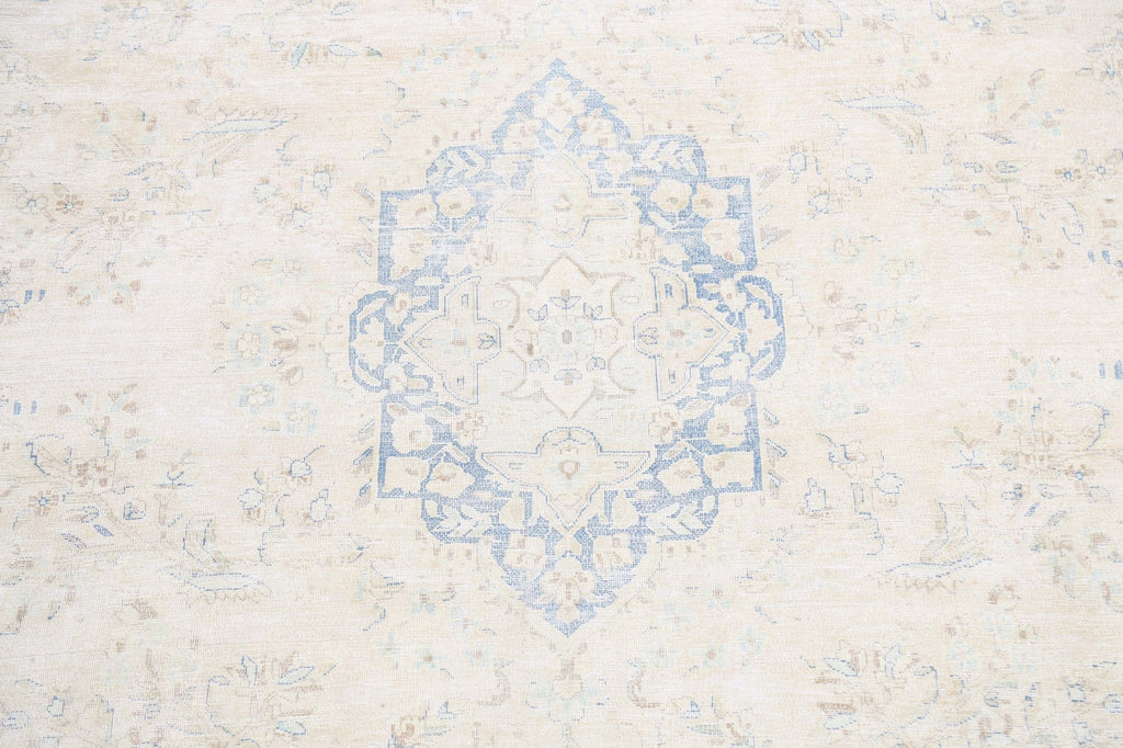 Muted Distressed Kerman Persian Area Rug 10x13