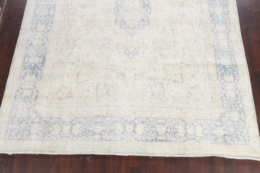 Muted Distressed Kerman Persian Area Rug 10x13