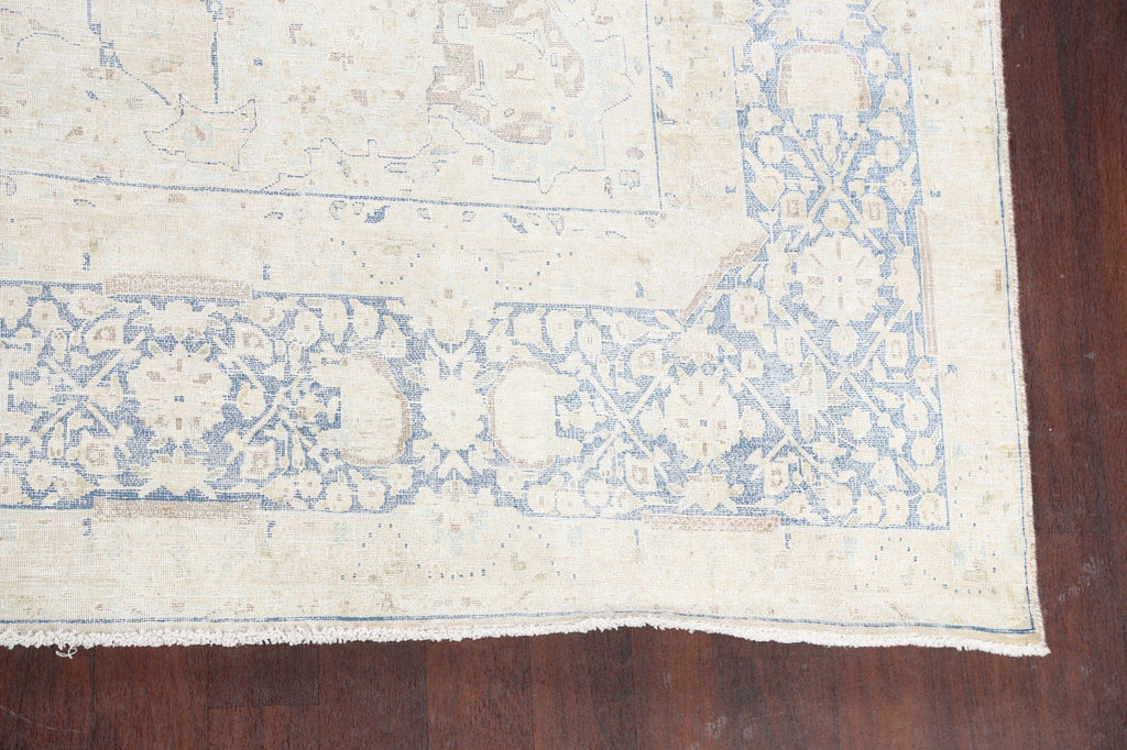 Muted Distressed Kerman Persian Area Rug 10x13