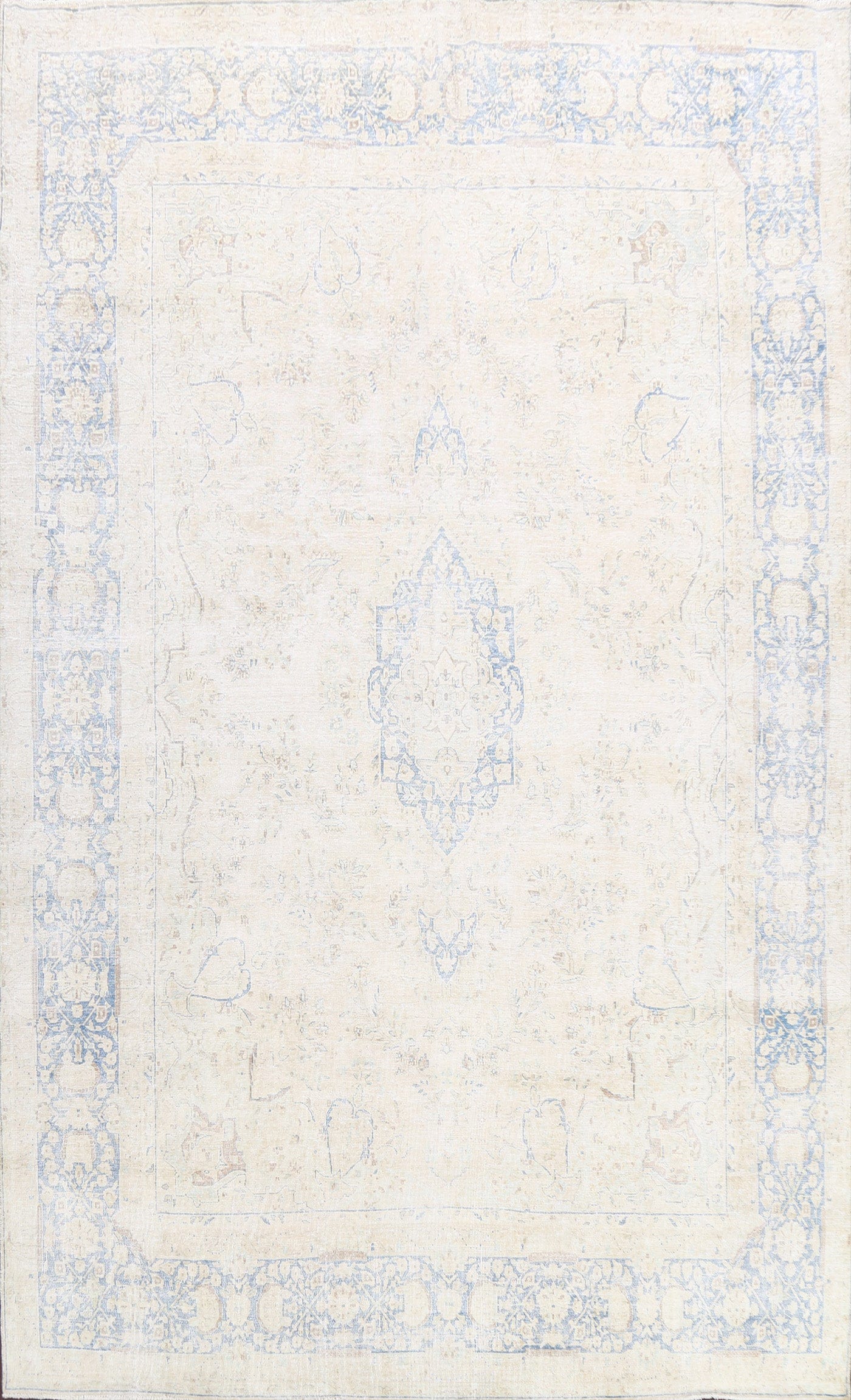 Muted Distressed Kerman Persian Area Rug 10x13