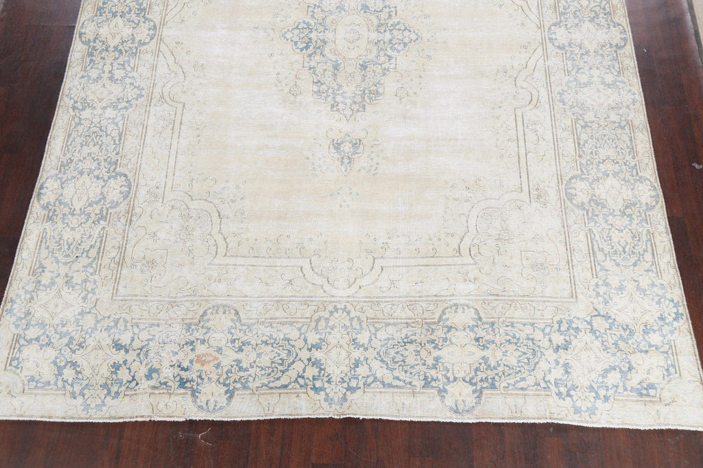 Muted Distressed Kerman Persian Area Rug 10x13