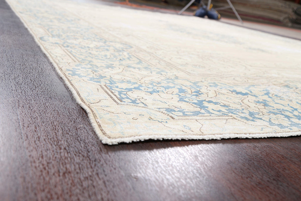 Muted Distressed Kerman Persian Area Rug 10x13