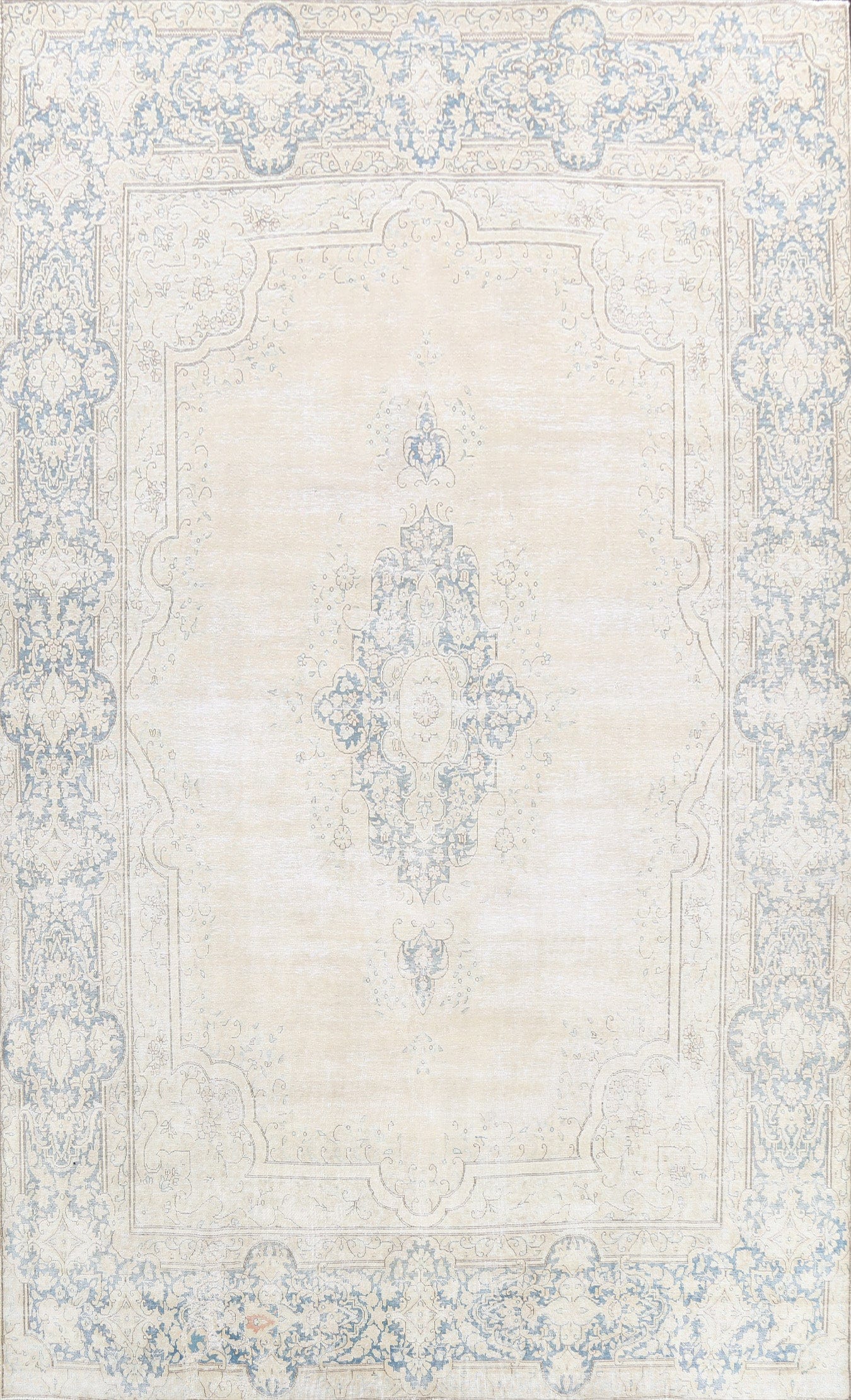 Muted Distressed Kerman Persian Area Rug 10x13