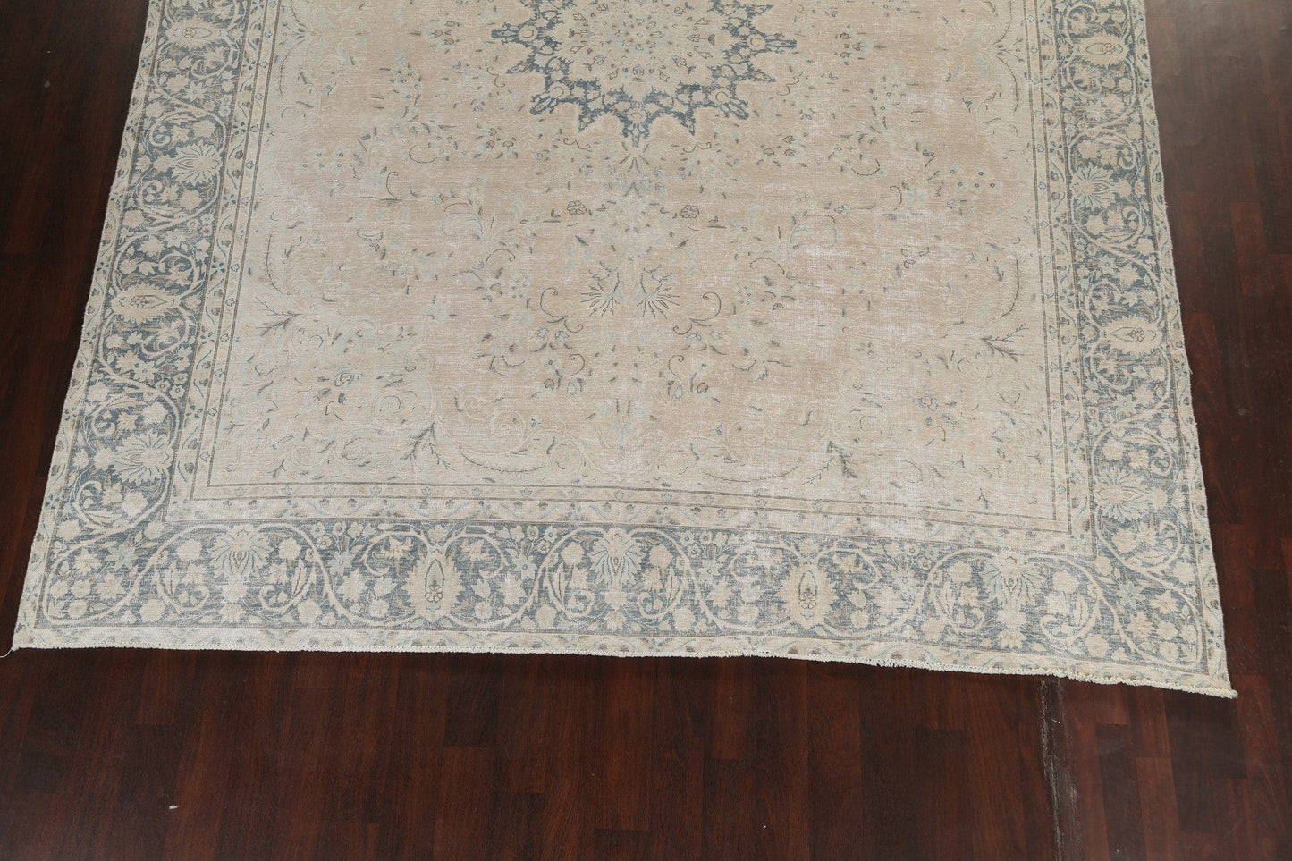 Muted Distressed Kerman Persian Area Rug 10x13