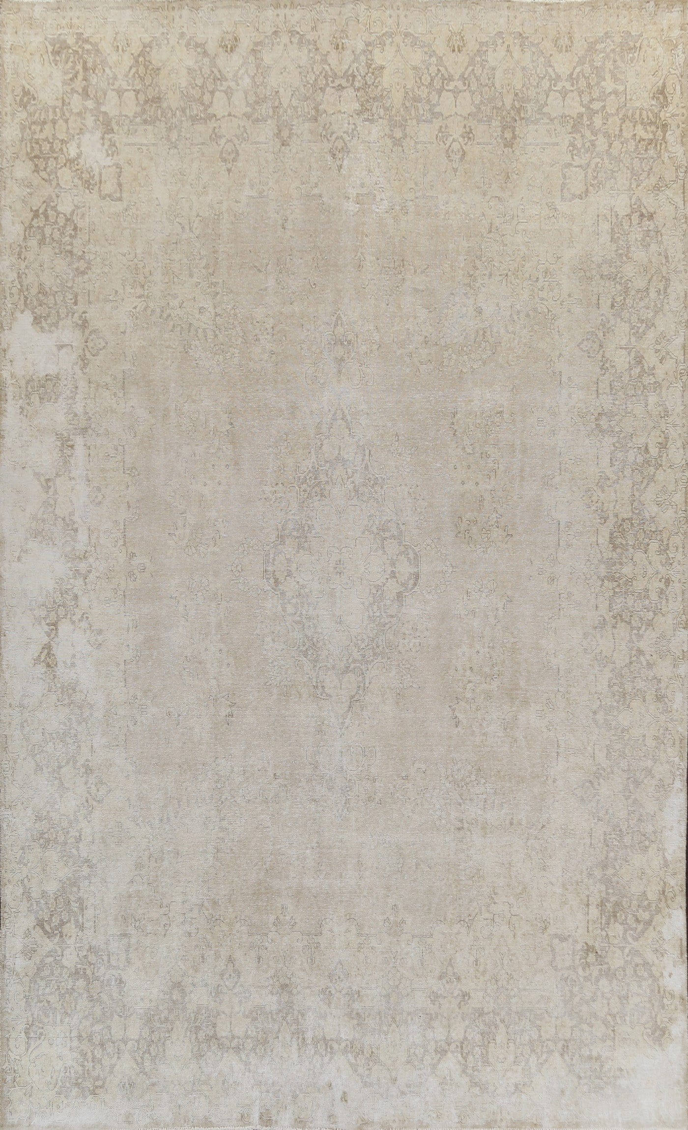 Muted Distressed Kerman Persian Area Rug 10x13