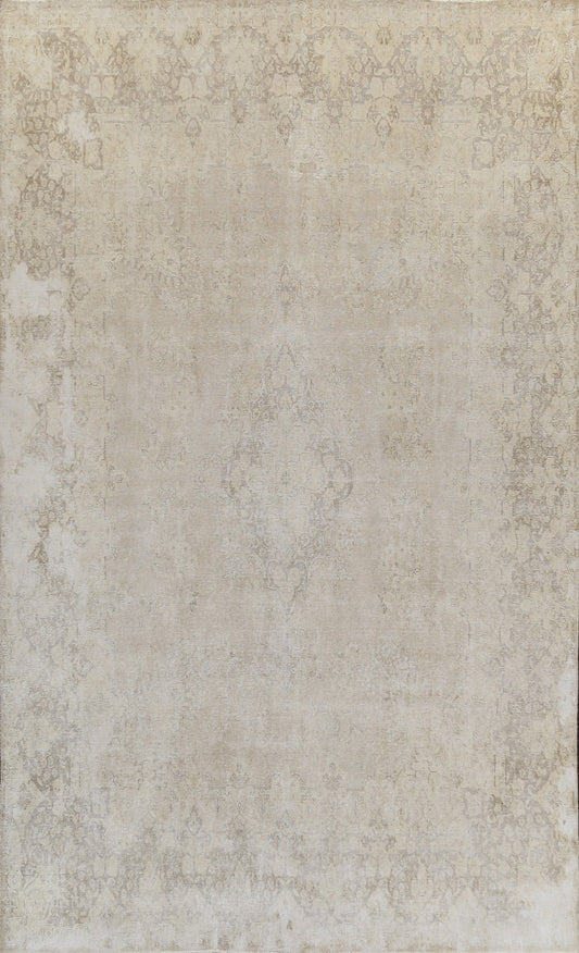 Muted Distressed Kerman Persian Area Rug 10x13