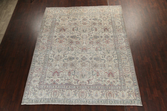 Muted Distressed Tabriz Persian Area Rug 10x12