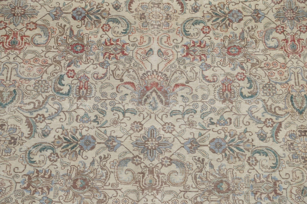 Muted Distressed Tabriz Persian Area Rug 10x12