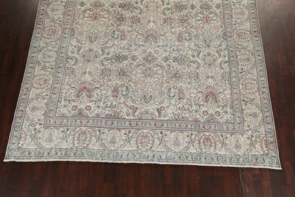 Muted Distressed Tabriz Persian Area Rug 10x12