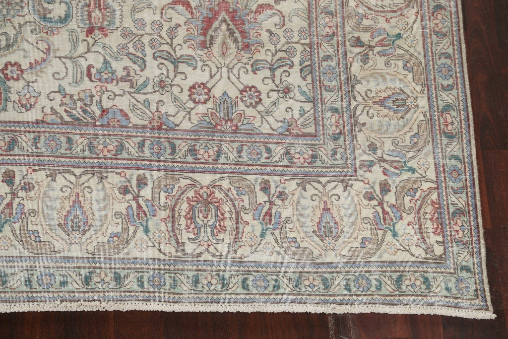 Muted Distressed Tabriz Persian Area Rug 10x12