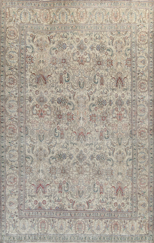 Muted Distressed Tabriz Persian Area Rug 10x12