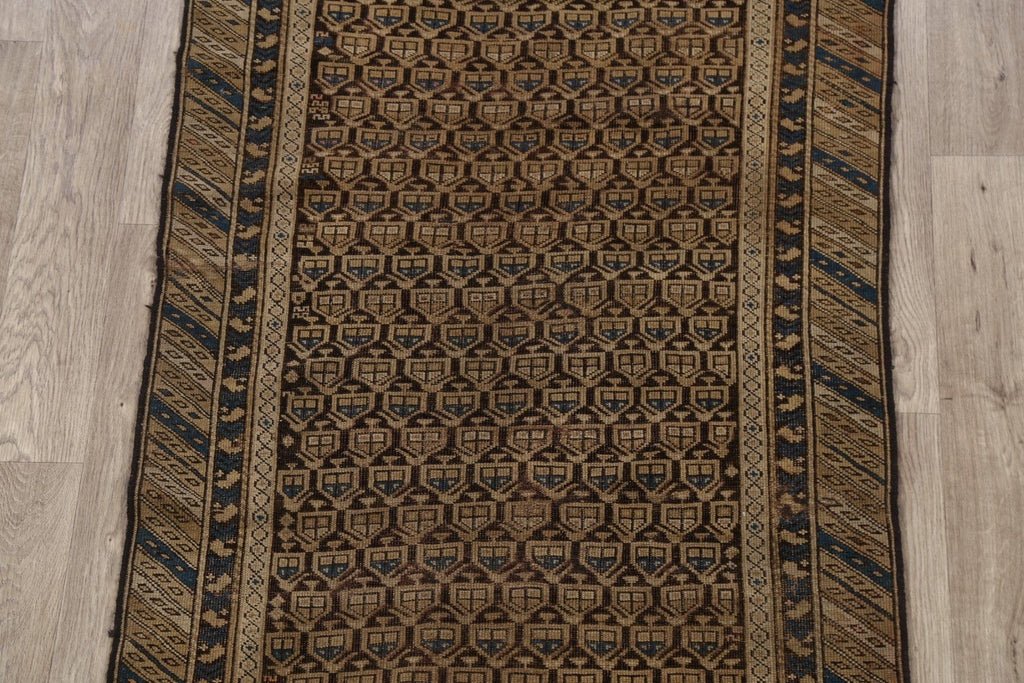 Pre-1900 Antique Geometric Bidjar Persian Area Rug 3x5