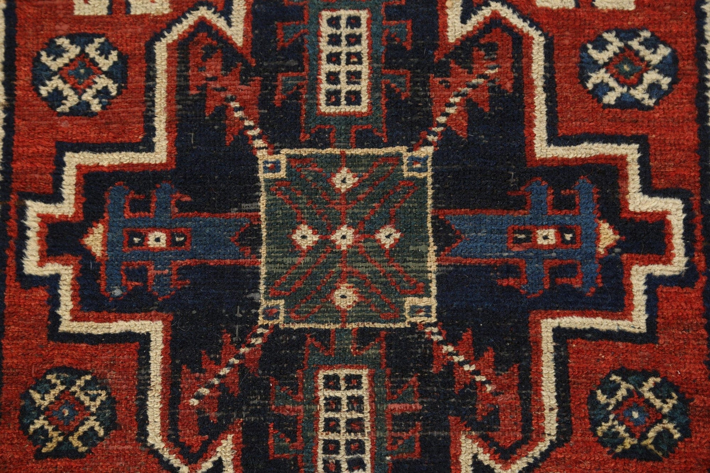 Antique Geometric Bakhtiari Persian Runner Rug 3x10