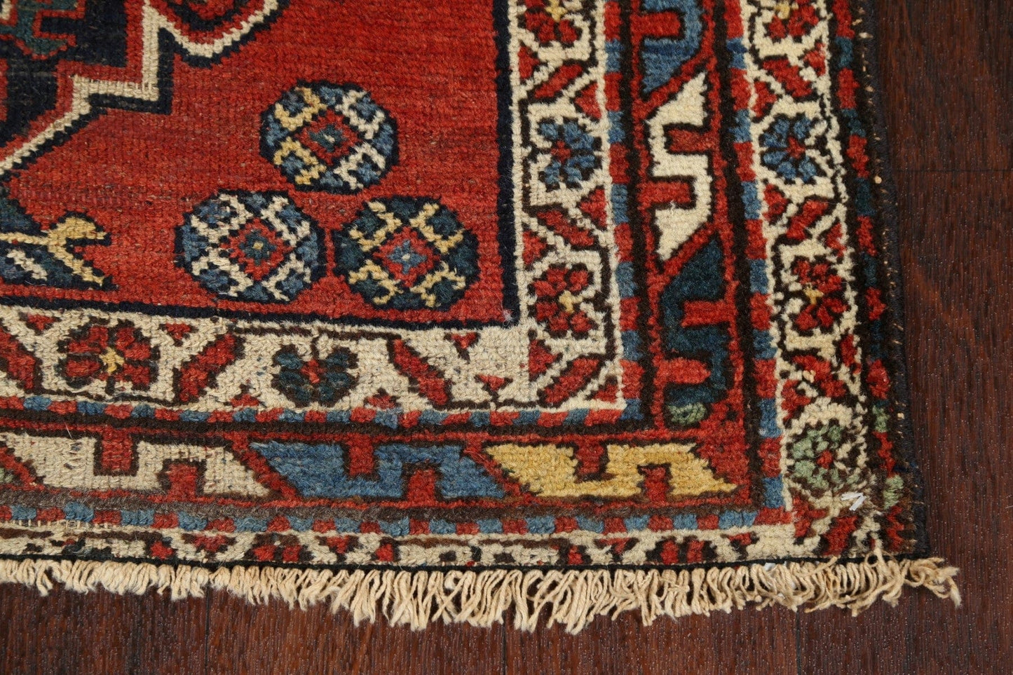 Antique Geometric Bakhtiari Persian Runner Rug 3x10