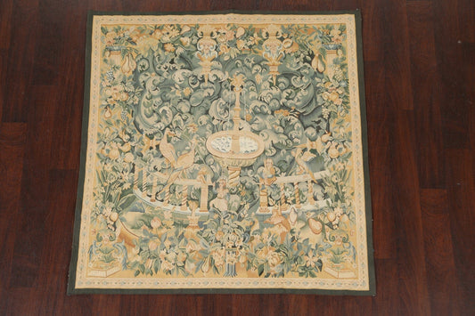 Animal Pictorial Square Tapestries Oriental Area Rug 5x5