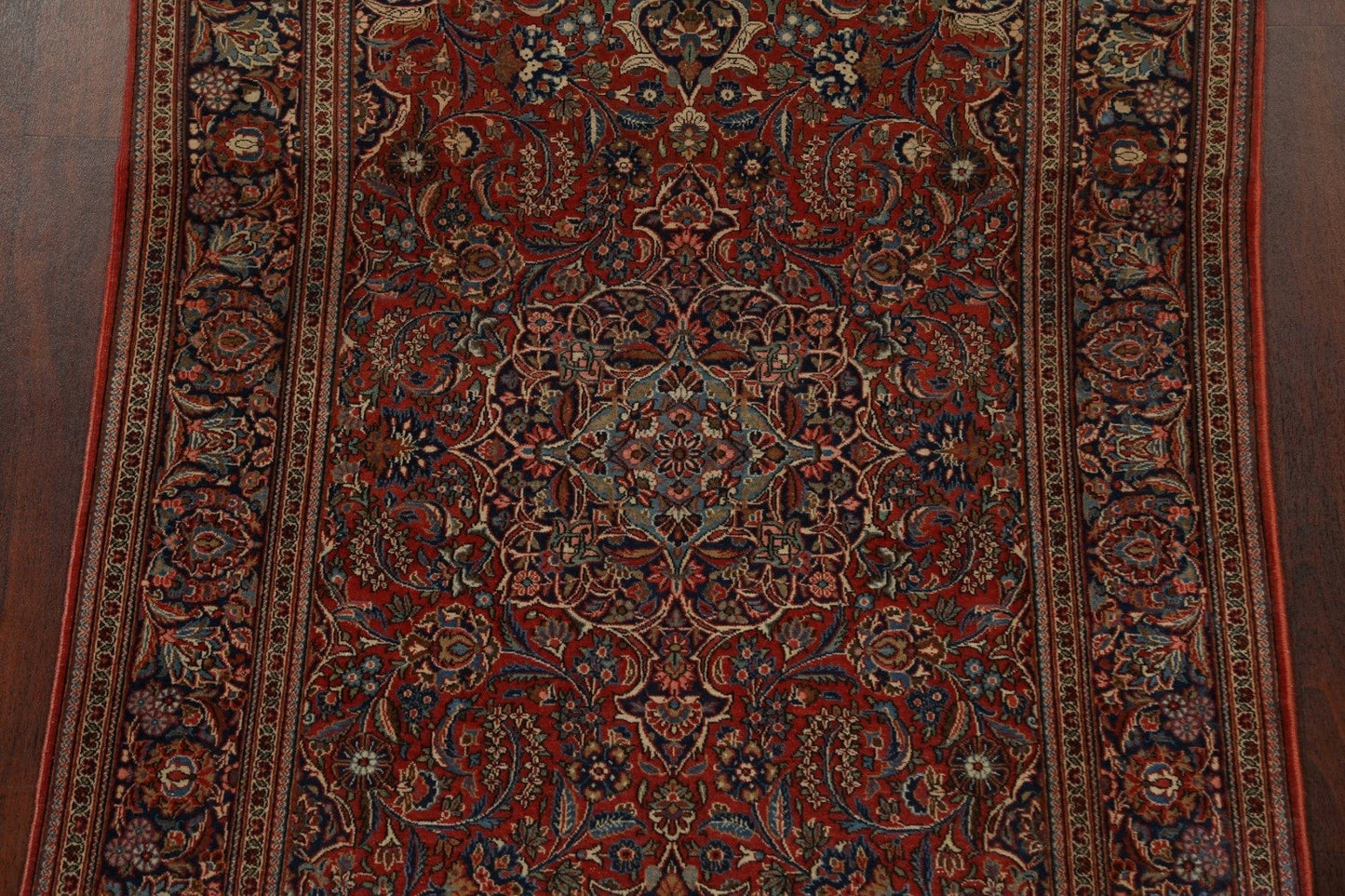 Antique Vegetable Dye Kashan Dabir Persian Area Rug 4x7